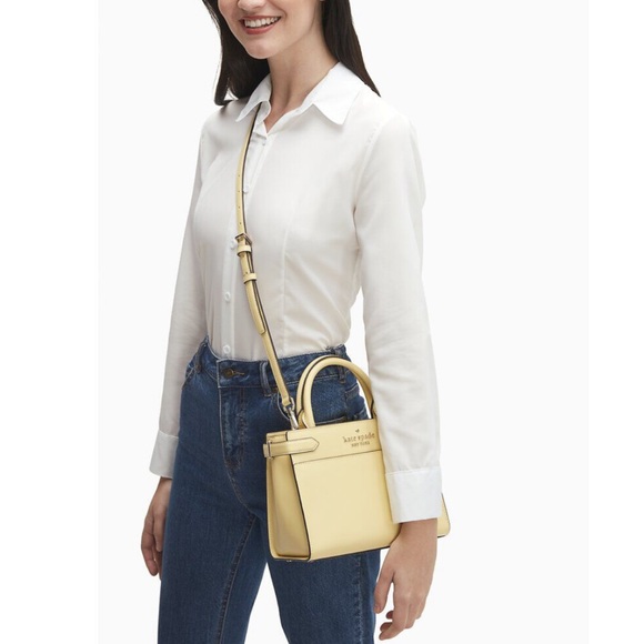 ♥️♣️ KATE SPADE ♠️♥️ STACI MEDIUM SATCHEL LEMON FOND🍋 - Picture 4 of 12